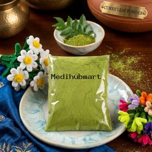 Organic Curry Leaf Powder Pure Karapincha Powder for Extreme Hair Growth and Cholesterol Control