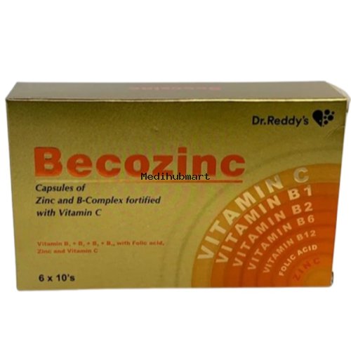 Becozinc Capsules (60 Pack) – B-Complex, Vitamin C & Zinc for Immunity & Energy