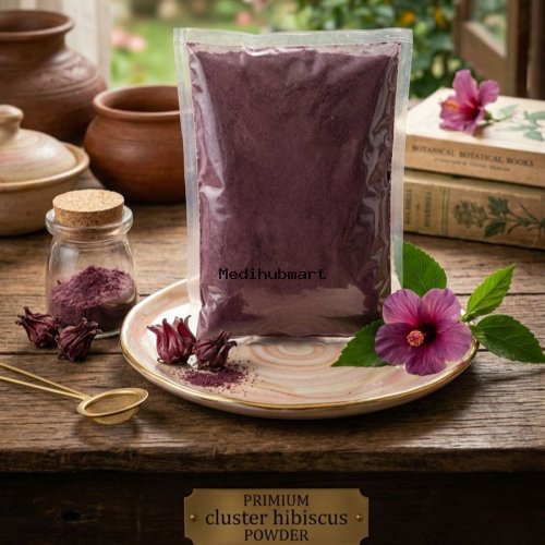 Organic Red Double Petal Bunch Hibiscus Powder (100% Pure and Natural Rathu Pokuru Wada Mal)